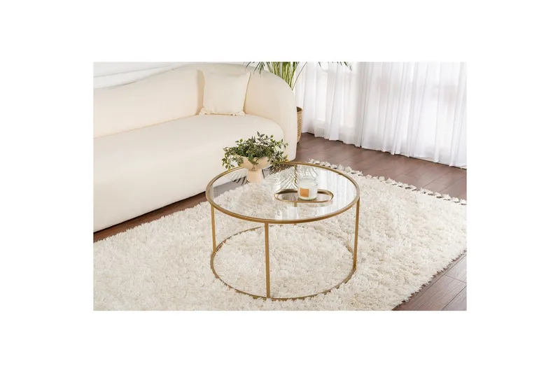 Soffbord Rikiya Guldtransparent - Guldtransparent - Möbler - Bord & matgrupper - Soffbord