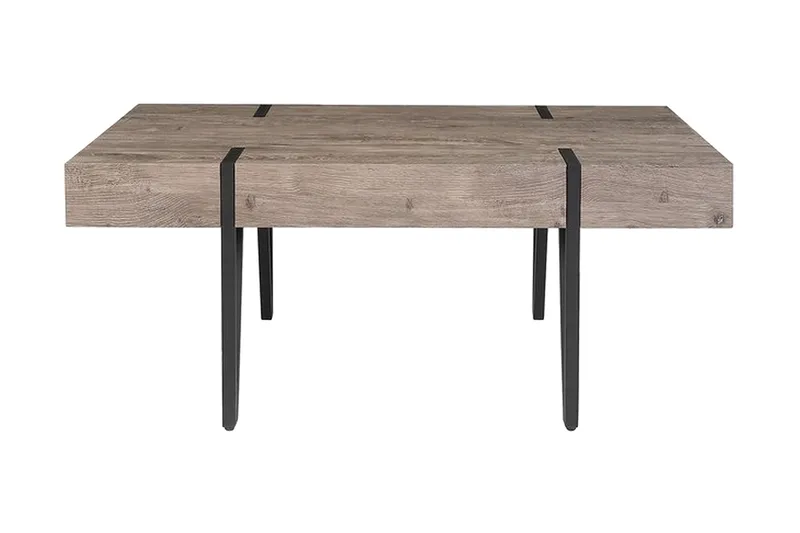 Roundtop Rektangulärt Soffbord i Mörkt Trä med Hårnålsben, Brun