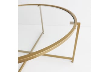 Rowman Soffbord 83 cm Runt - Guld/Glas - Möbler - Bord & matgrupper - Soffbord