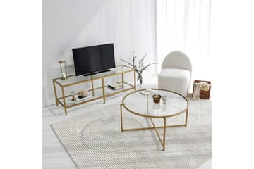 Rowman Soffbord 83 cm Runt - Guld/Glas - Möbler - Bord & matgrupper - Soffbord