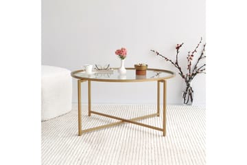 Rowman Soffbord 83 cm Runt - Guld/Glas - Möbler - Bord & matgrupper - Soffbord