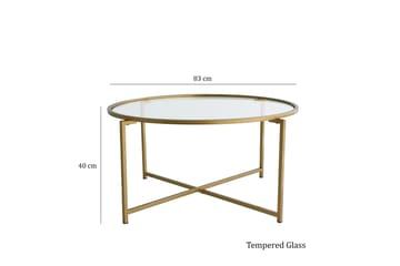 Rowman Soffbord 83 cm Runt - Guld/Glas - Möbler - Bord & matgrupper - Soffbord