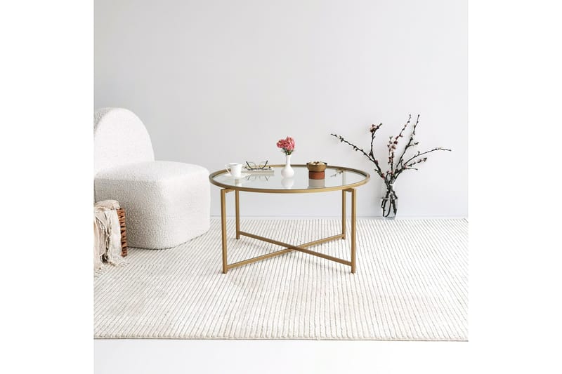 Rowman Soffbord 83 cm Runt - Guld/Glas - Möbler - Bord & matgrupper - Soffbord