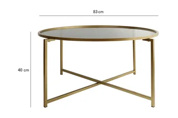 Rowman Soffbord 83 cm Runt - Guld/Rökfärgat Glas - Möbler - Bord & matgrupper - Soffbord