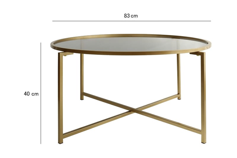 Rowman Soffbord 83 cm Runt - Guld/Rökfärgat Glas - Möbler - Bord & matgrupper - Soffbord