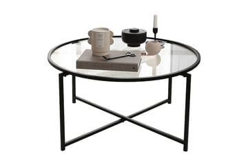 Rowman Soffbord 83 cm Runt - Svart/Glas - Möbler - Bord & matgrupper - Soffbord