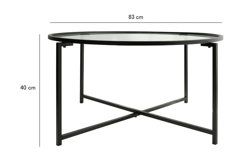 Rowman Soffbord 83 cm Runt - Svart/Glas - Möbler - Bord & matgrupper - Soffbord