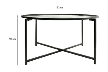 Rowman Soffbord 83 cm Runt - Svart/Glas - Möbler - Bord & matgrupper - Soffbord