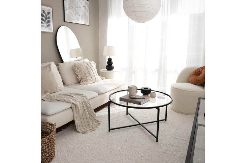 Rowman Soffbord 83 cm Runt - Svart/Glas - Möbler - Bord & matgrupper - Soffbord