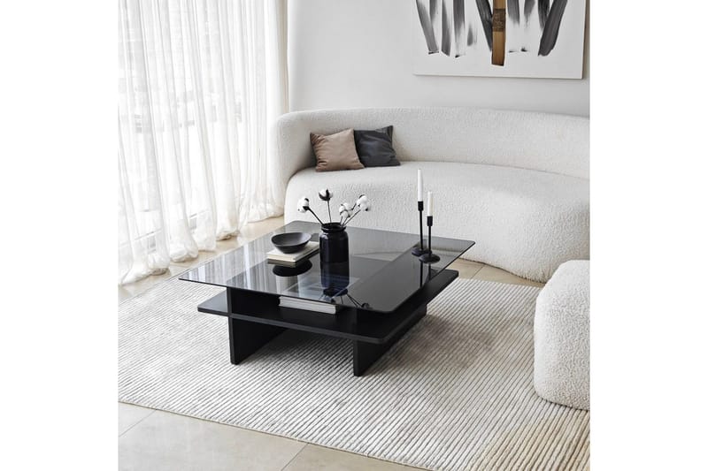 Soffbord Rubby Fyrkant Svart / Rök - Svart / Rök - Möbler - Bord & matgrupper - Soffbord