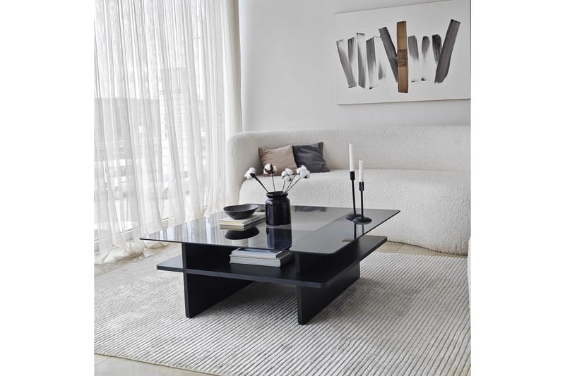 Soffbord Rubby Fyrkant Svart / Rök - Svart / Rök - Möbler - Bord & matgrupper - Soffbord