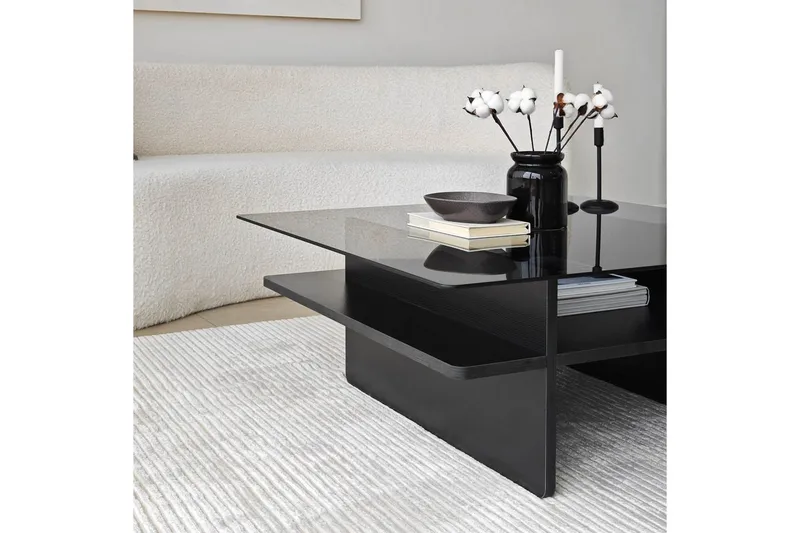 Soffbord Rubby Fyrkant Svart / Rök - Svart / Rök - Möbler - Bord & matgrupper - Soffbord