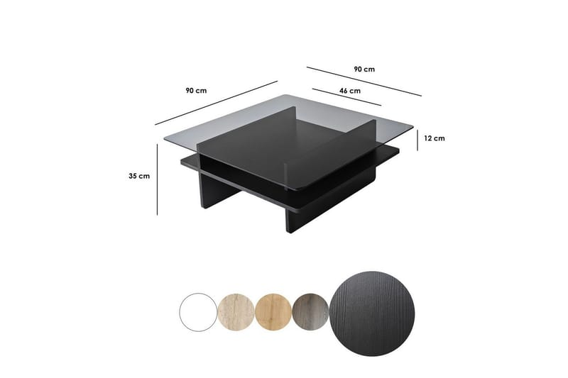 Soffbord Rubby Fyrkant Svart / Rök - Svart / Rök - Möbler - Bord & matgrupper - Soffbord