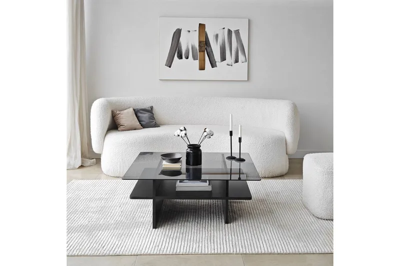 Soffbord Rubby Fyrkant Svart / Rök - Svart / Rök - Möbler - Bord & matgrupper - Soffbord