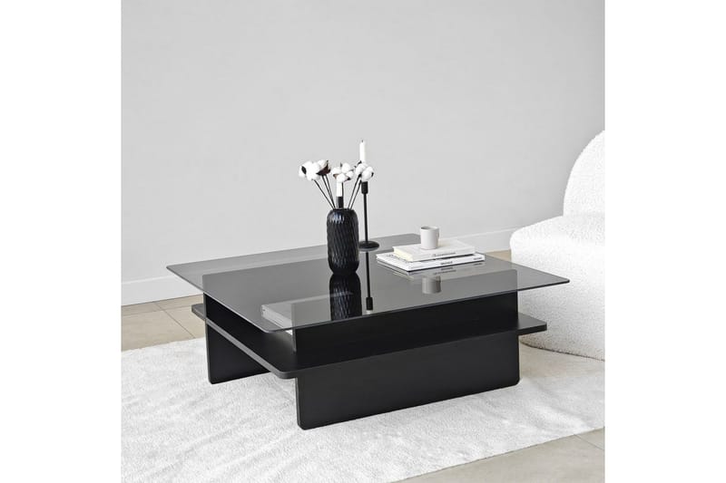 Soffbord Rubby Fyrkant Svart / Rök - Svart / Rök - Möbler - Bord & matgrupper - Soffbord