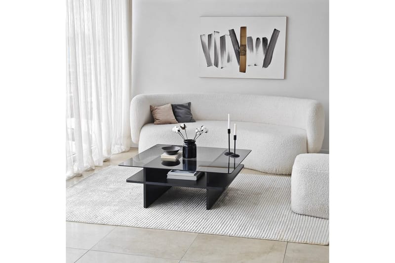 Soffbord Rubby Fyrkant Svart / Rök - Svart / Rök - Möbler - Bord & matgrupper - Soffbord