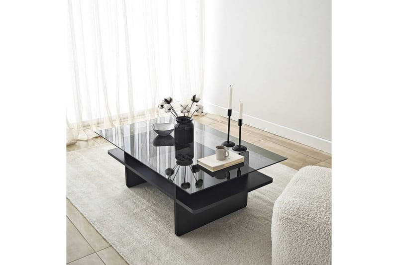 Soffbord Rubby Rektangel Svart / Rök - Svart / Rök - Möbler - Bord & matgrupper - Soffbord