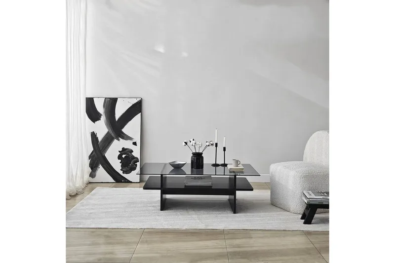 Soffbord Rubby Rektangel Svart / Rök - Svart / Rök - Möbler - Bord & matgrupper - Soffbord