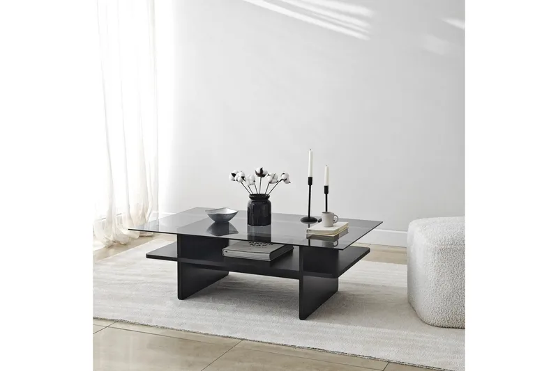 Soffbord Rubby Rektangel Svart / Rök - Svart / Rök - Möbler - Bord & matgrupper - Soffbord