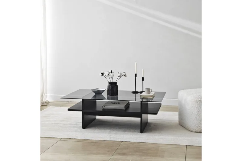 Soffbord Rubby Rektangel Svart / Rök - Svart / Rök - Möbler - Bord & matgrupper - Soffbord