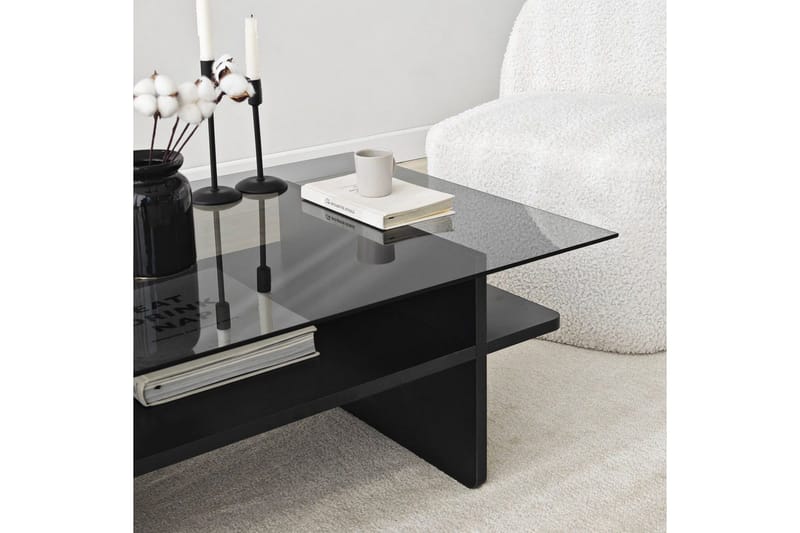 Soffbord Rubby Rektangel Svart / Rök - Svart / Rök - Möbler - Bord & matgrupper - Soffbord
