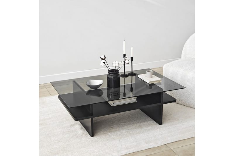 Soffbord Rubby Rektangel Svart / Rök - Svart / Rök - Möbler - Bord & matgrupper - Soffbord