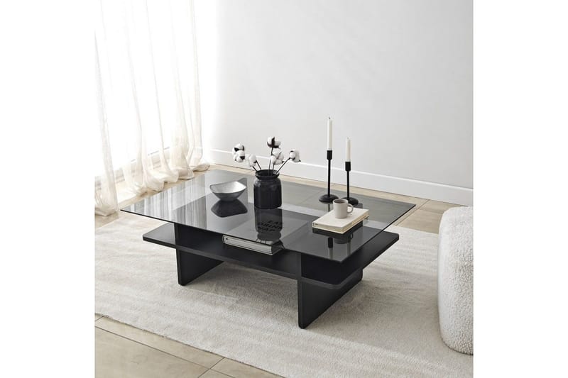 Soffbord Rubby Rektangel Svart / Rök - Svart / Rök - Möbler - Bord & matgrupper - Soffbord