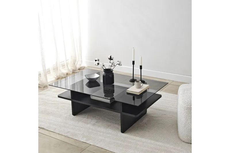 Soffbord Rubby Rektangel Svart / Rök - Svart / Rök - Möbler - Bord & matgrupper - Soffbord