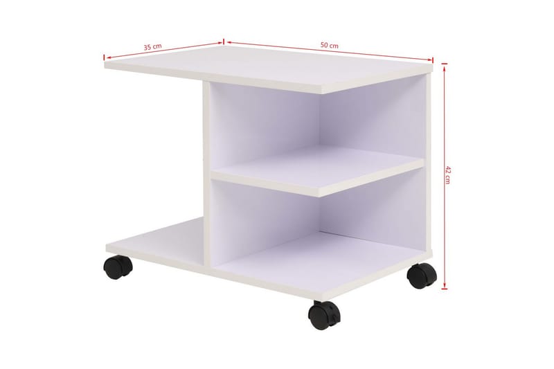 Rullhylla 50x35x42 cm vit - Vit - Möbler - Bord & matgrupper - Soffbord