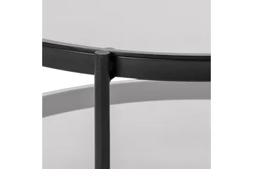 Rutkin Soffbord 79 cm Runt med Förvaring Hylla - Glas/Grå/Matt Svart - Möbler - Bord & matgrupper - Soffbord