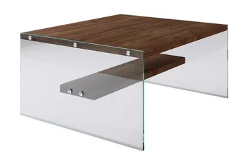 Sabani Soffbord 75 cm med Förvaring Hylla - Glas/Brun - Möbler - Bord & matgrupper - Soffbord