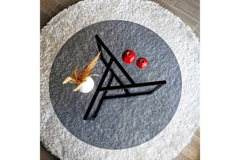 Sabani Soffbord 75 cm Runt X-formade Ben - Grå - Möbler - Bord & matgrupper - Soffbord