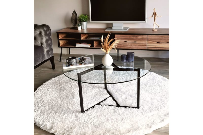 Sabani Soffbord 75 cm Runt X-formade Ben - Rökfärgat - Möbler - Bord & matgrupper - Soffbord