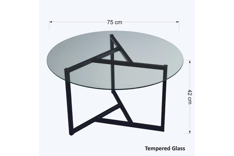 Sabani Soffbord 75 cm Runt X-formade Ben - Rökfärgat - Möbler - Bord & matgrupper - Soffbord
