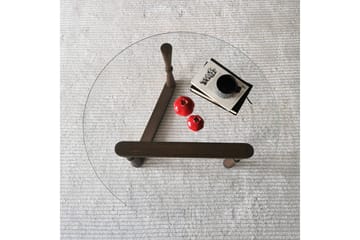 Sabani Soffbord 80 cm Runt Svarvade Ben - Glas/Valnötsbrun - Möbler - Bord & matgrupper - Soffbord