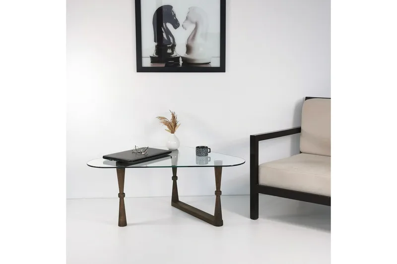 Sabani Soffbord 96 cm Trekantig - Valnötsbrun - Möbler - Bord & matgrupper - Soffbord