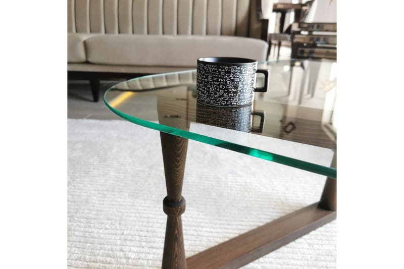 Sabani Soffbord 96 cm Trekantig - Valnötsbrun - Möbler - Bord & matgrupper - Soffbord