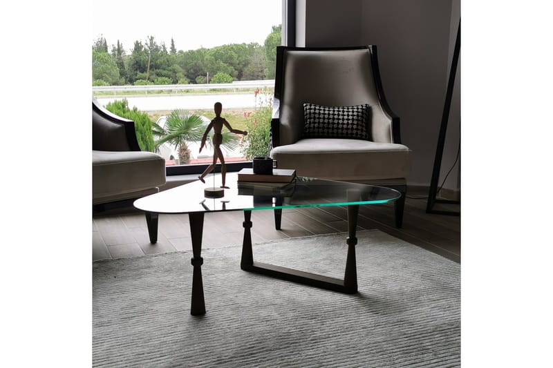 Sabani Soffbord 96 cm Trekantig - Valnötsbrun - Möbler - Bord & matgrupper - Soffbord