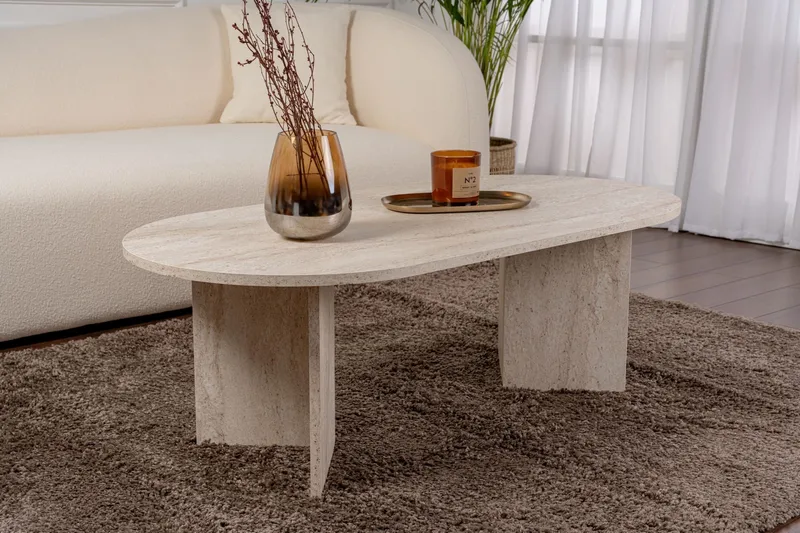 Soffbord Sable 119 x 60 cm - Travertin - Möbler - Bord & matgrupper - Soffbord