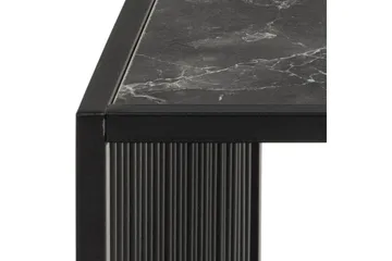 Saklani Kvadratiskt Soffbord 80x80 cm i Metall med Glasskiva - Svart - Möbler - Bord & matgrupper - Soffbord