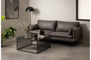 Saklani Kvadratiskt Soffbord 80x80 cm i Metall med Glasskiva - Svart - Möbler - Bord & matgrupper - Soffbord