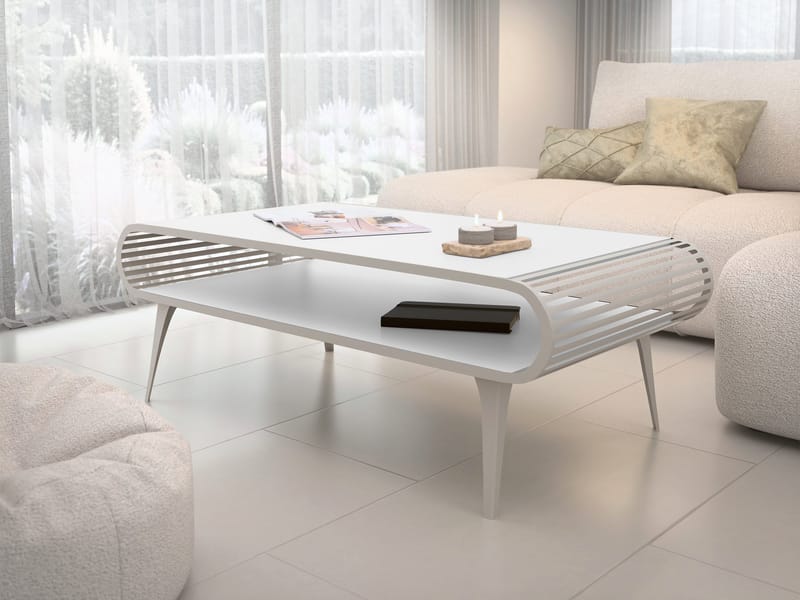 Salvaris Soffbord 120 cm - Beige med vit bordsskiva - Möbler - Bord & matgrupper - Soffbord