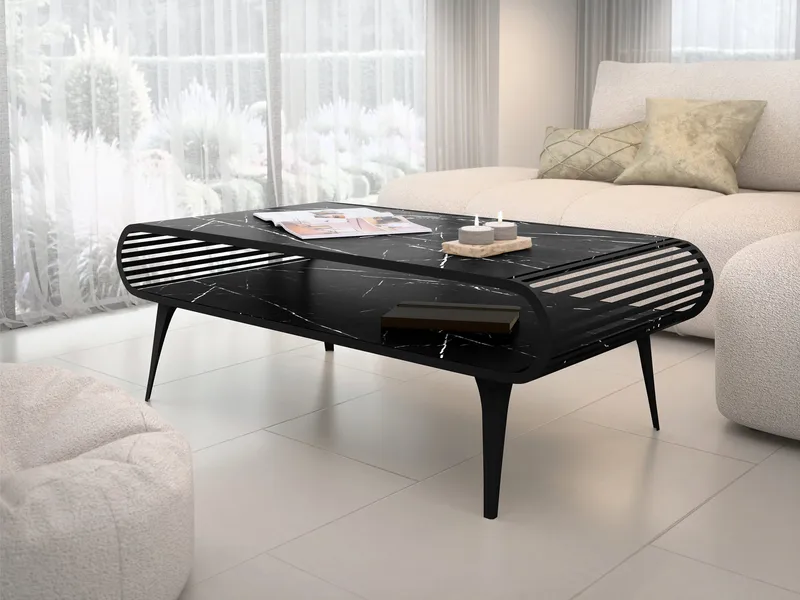 Salvaris Soffbord 120 cm - Svart marmor - Möbler - Bord & matgrupper - Soffbord