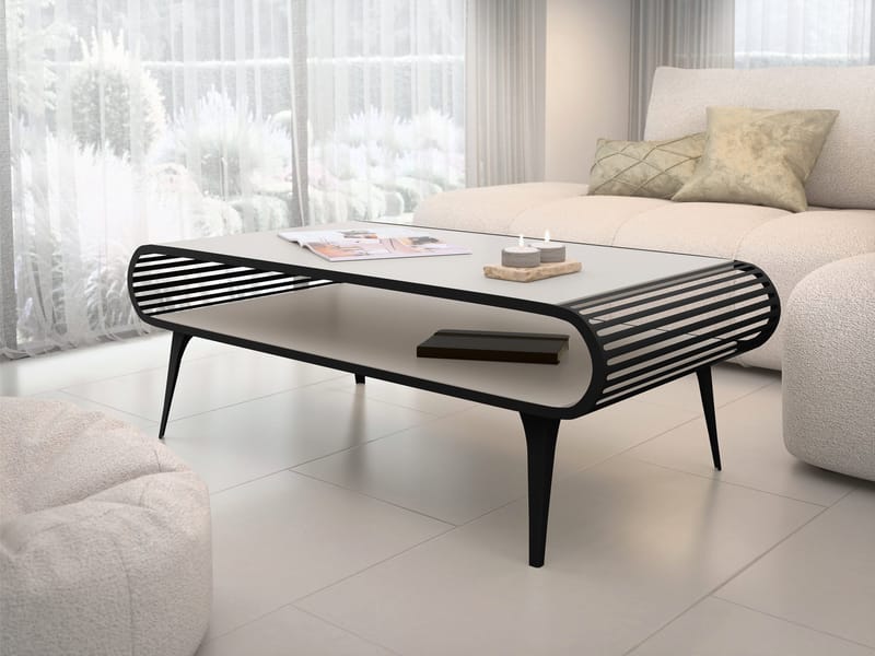 Salvaris Soffbord 120 cm - Svart med beige bordsskiva - Möbler - Bord & matgrupper - Soffbord