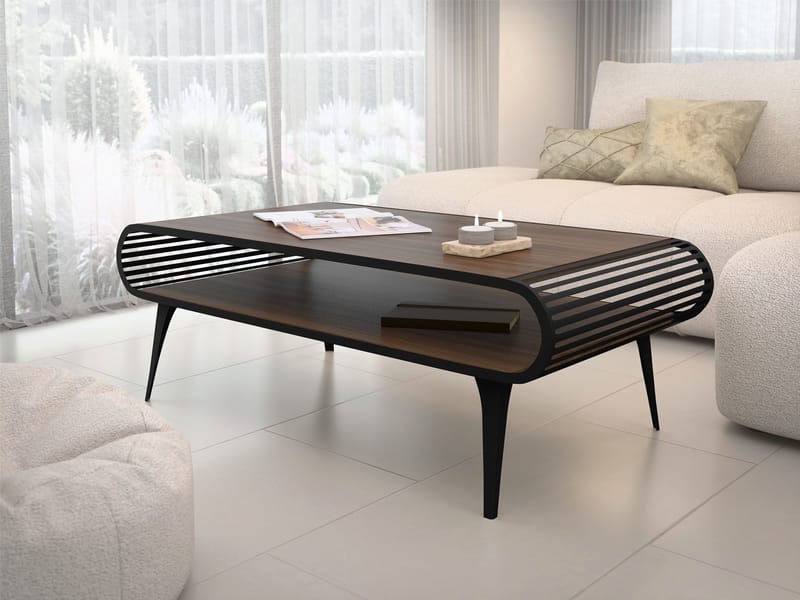 Salvaris Soffbord 120 cm - Svart med brun bordsskiva - Möbler - Bord & matgrupper - Soffbord