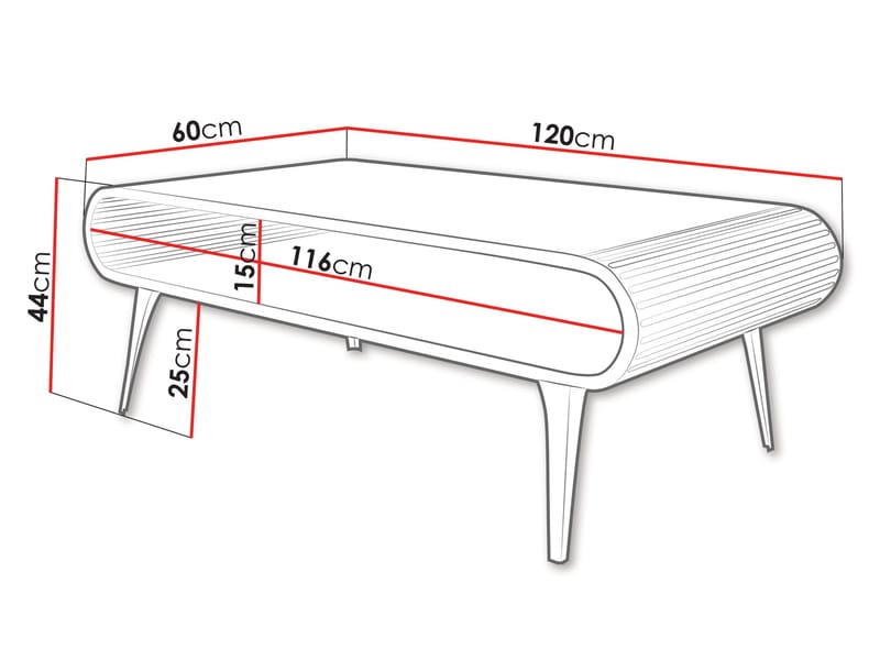 Salvaris Soffbord 120 cm - Svart med grå bordsskiva - Möbler - Bord & matgrupper - Soffbord