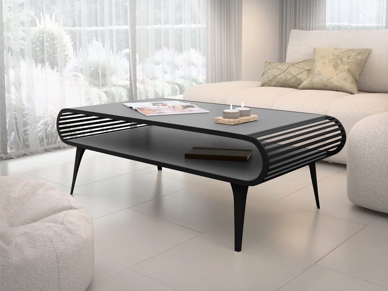 Salvaris Soffbord 120 cm - Svart med grå bordsskiva - Möbler - Bord & matgrupper - Soffbord