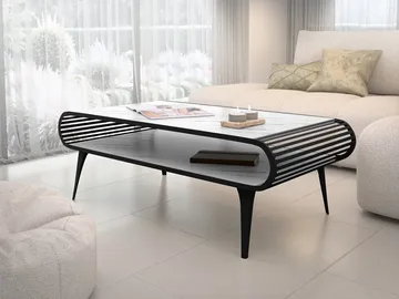 Salvaris Soffbord 120 cm - Svart med vit marmordekor - Möbler - Bord & matgrupper - Soffbord