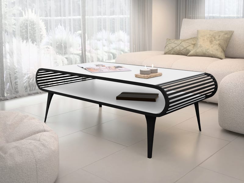 Salvaris Soffbord 120 cm - Svart och vit - Möbler - Bord & matgrupper - Soffbord