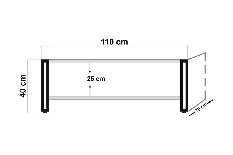 Sapphira Soffbord 110 cm med Förvaring Hylla - Trä/Svart - Möbler - Bord & matgrupper - Soffbord